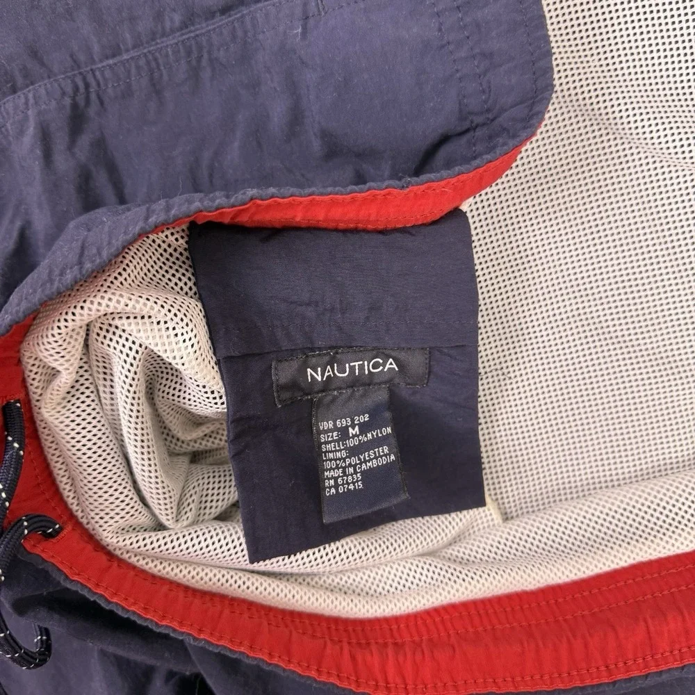 Nautica Men's Swim Trunks Size M Navy Blue‎ Red N 83 Graphic Board Shorts